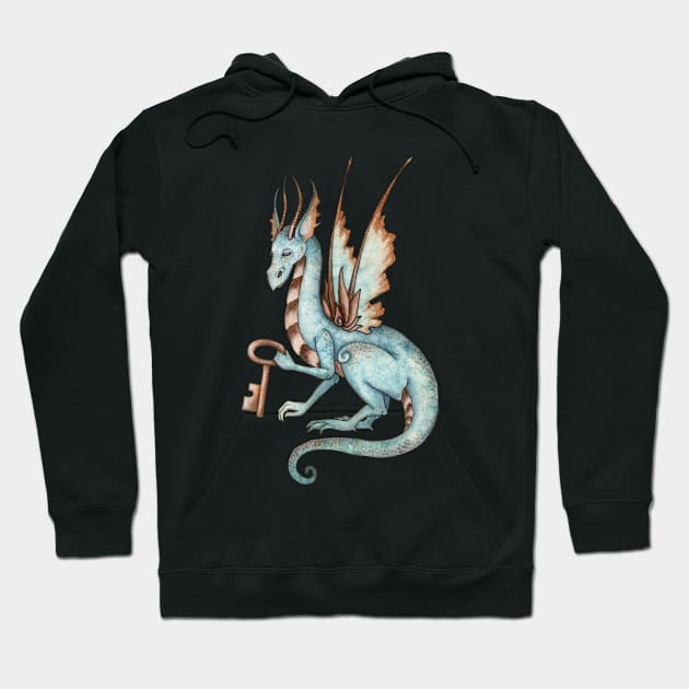 Blue Key Dragon Hoodie by AmyBrownArt